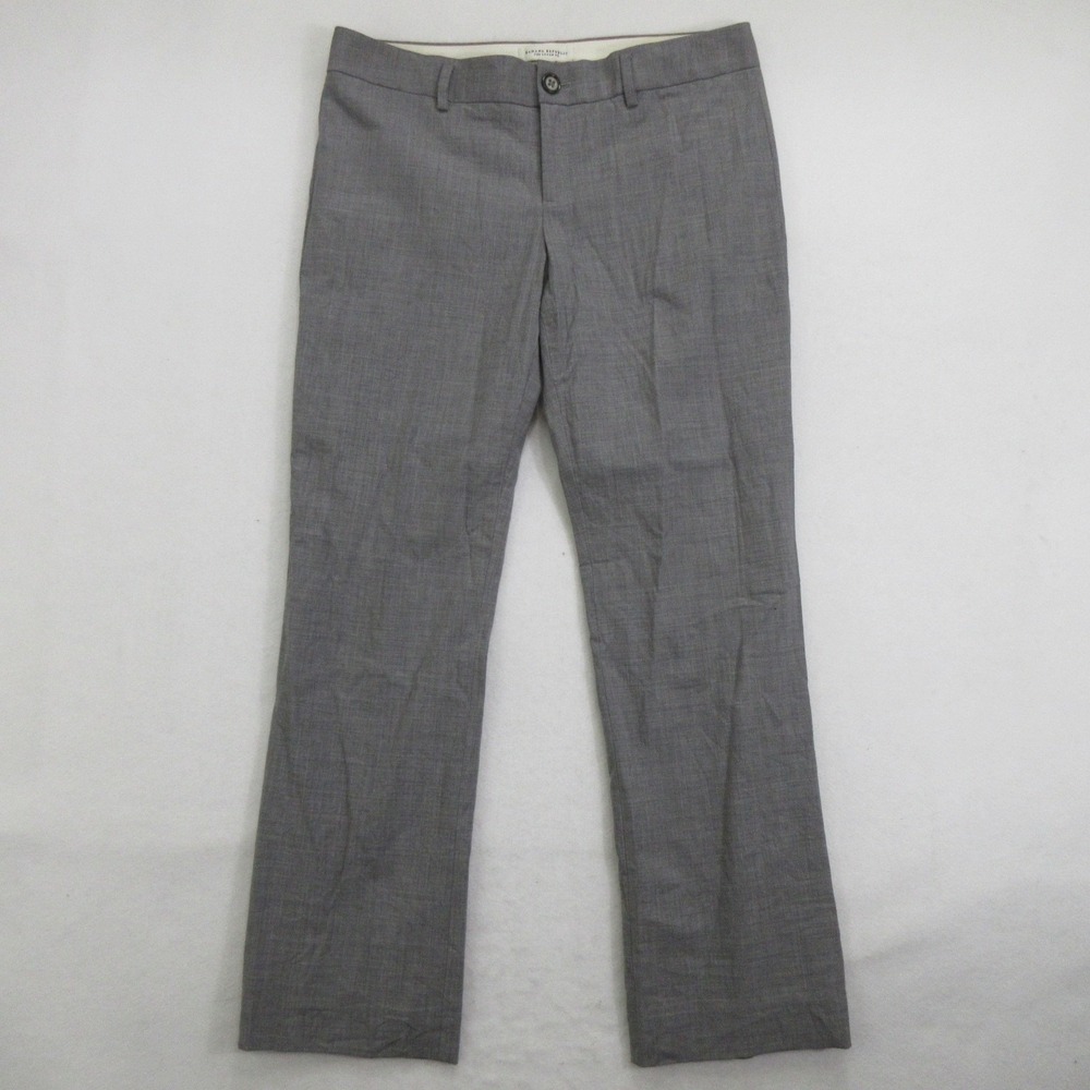 Banana Republic Women's Pants Size 10 Logan Fit Gray Stretch Wool Lined Slacks
